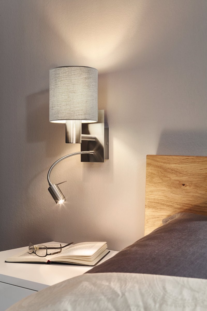Eglo Бра/2 40W E27, 3,5W LED сірий "Пастері"