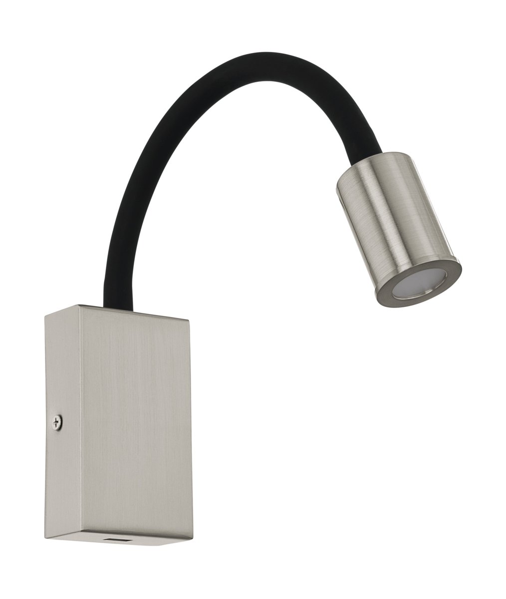 EGLO Бра/1 3,5W LED чорний/нікель-мат з USB входом "Тазолі"