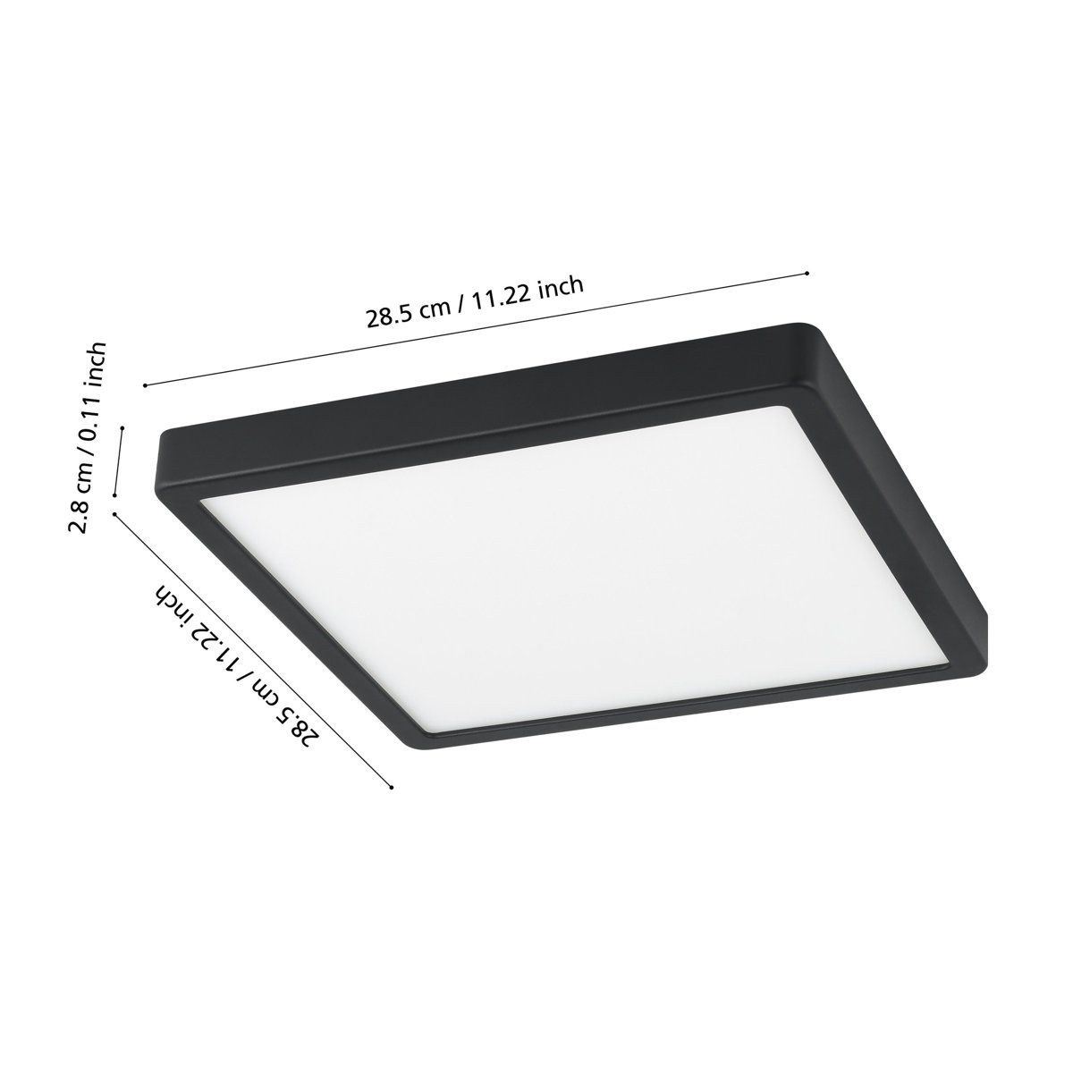 Eglo Світильник стельовий/1 19,5W LED-Zig-CCT чорний 285х285 "Фуева-Z"