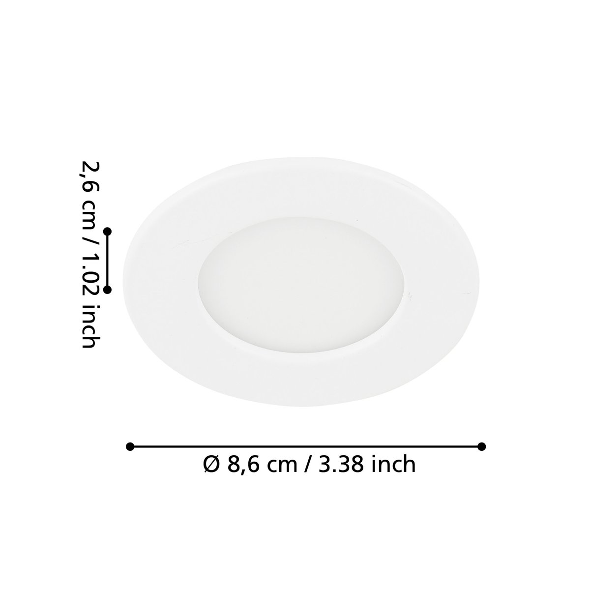 Eglo Світильник вбудований/1 2,7W LED білий 3000К 86мм "Фуева 5"
