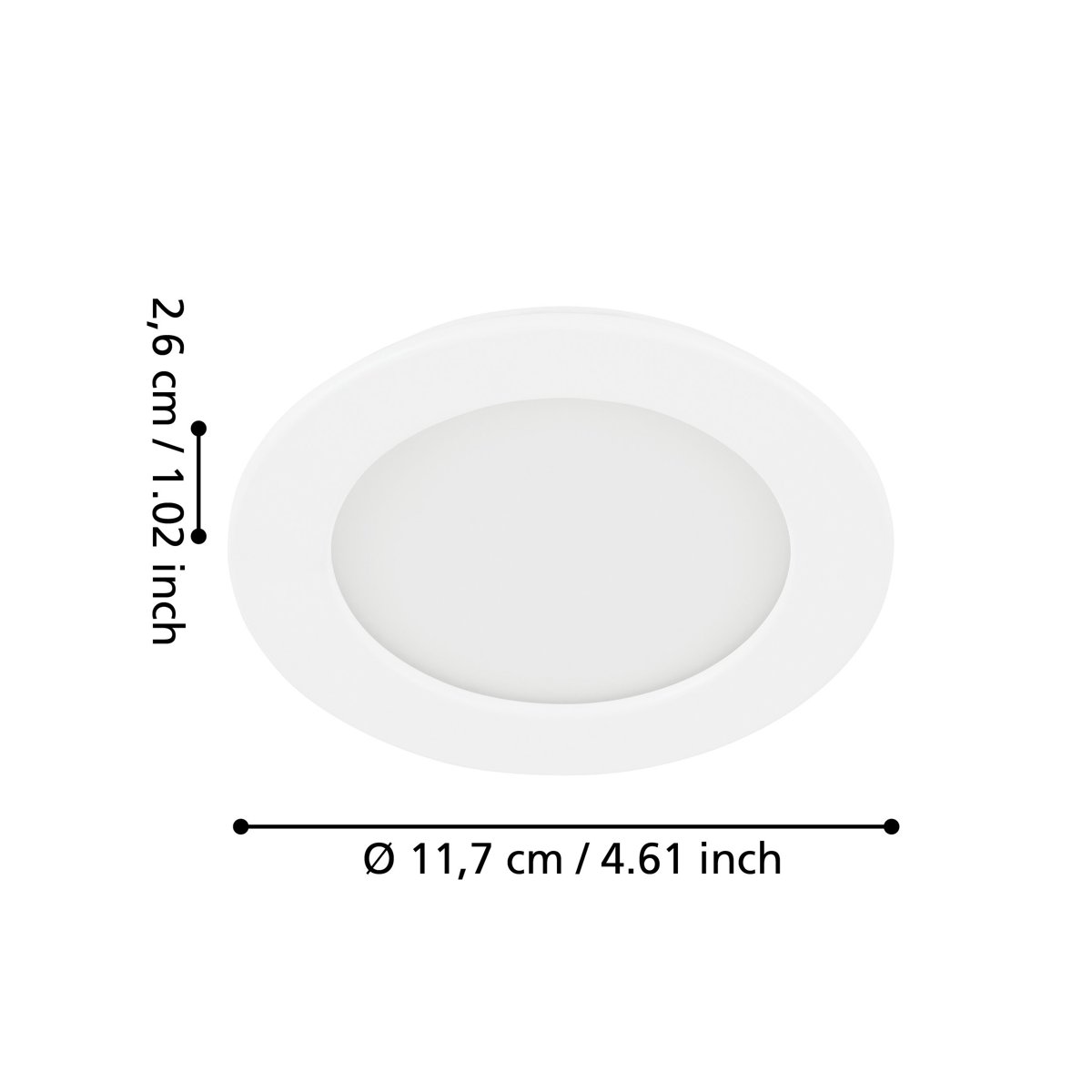 Eglo Світильник вбудований/1 5,5W LED білий 3000К 117мм "Фуева 5"