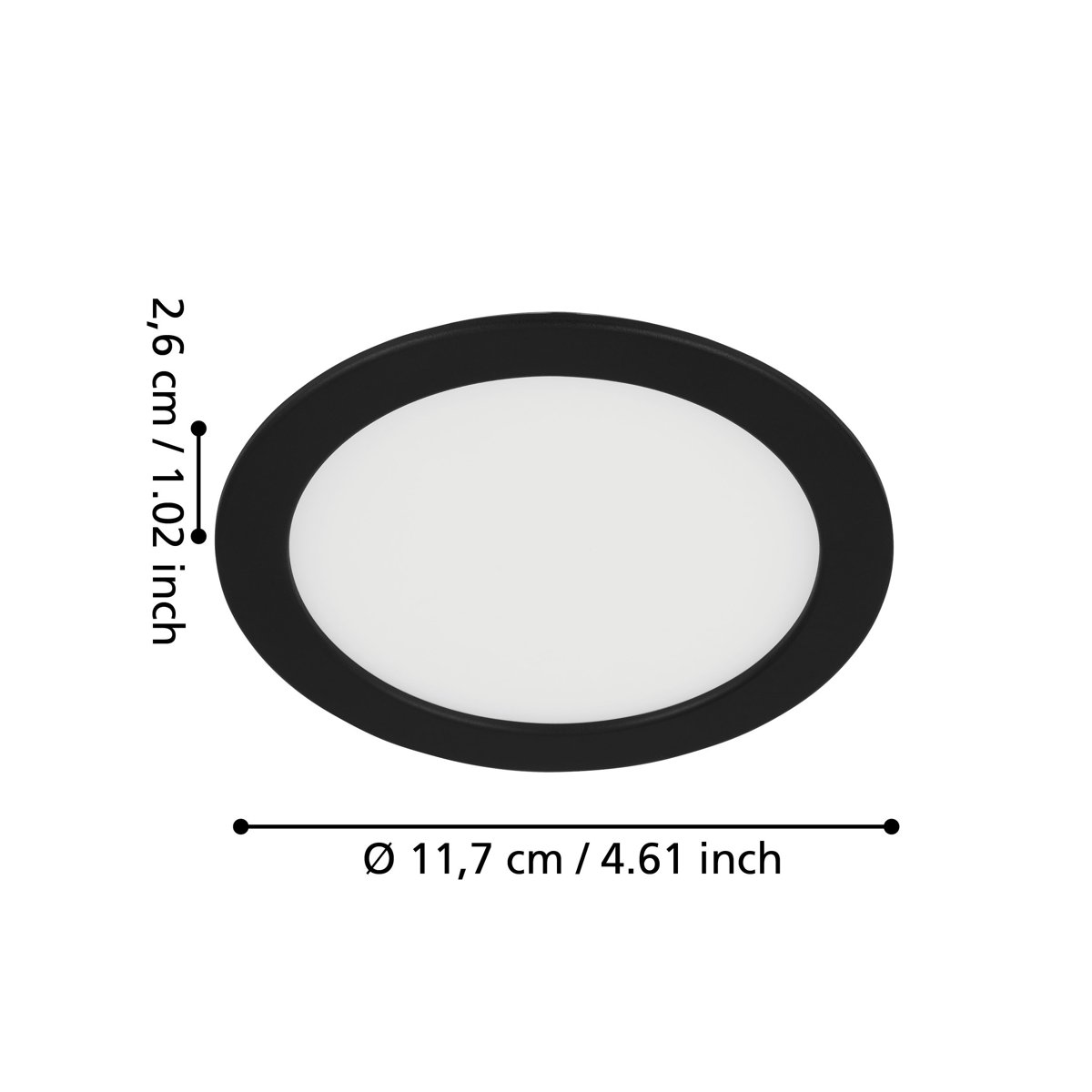 Eglo Світильник вбудований/1 5,5W LED чорний 4000К "Фуева 5"