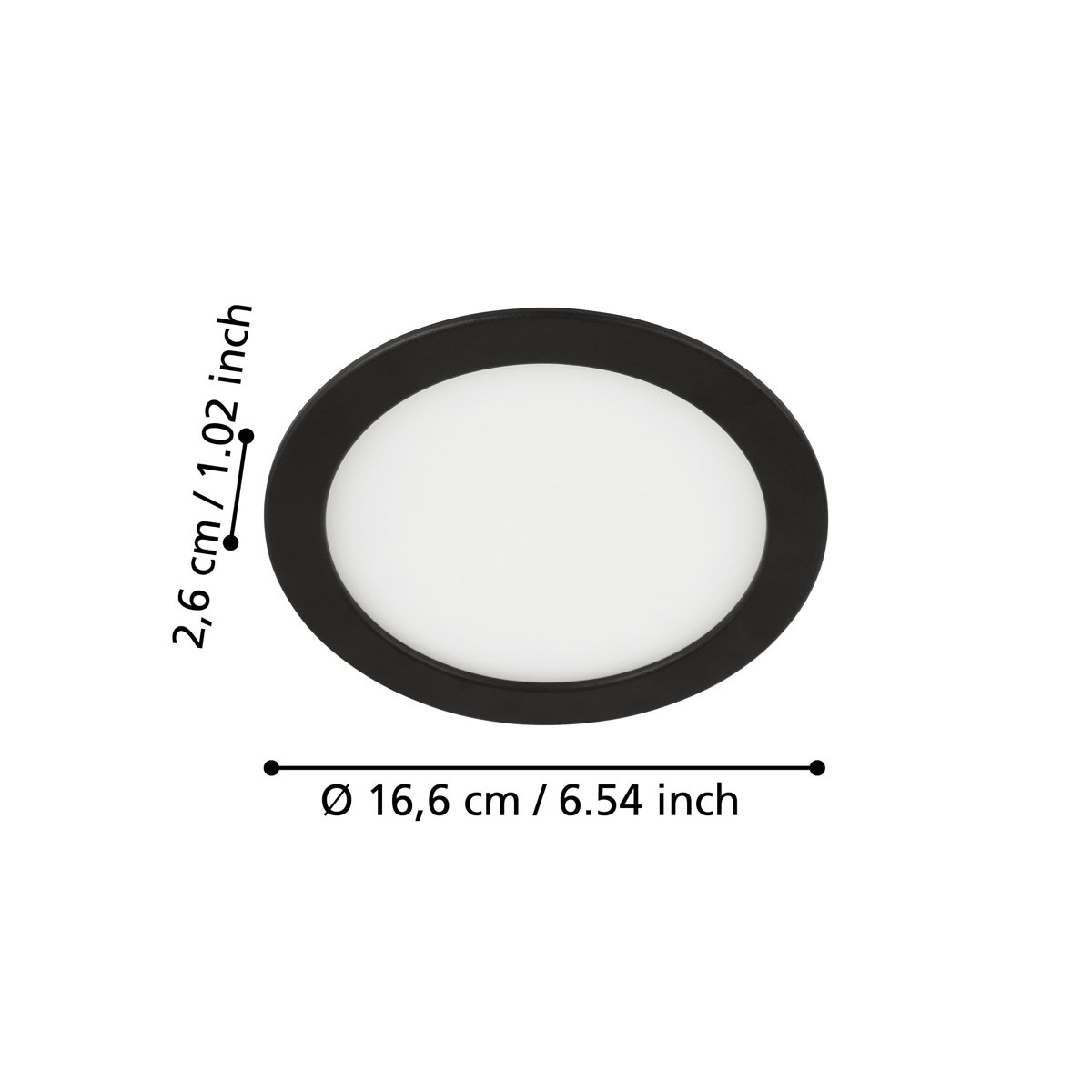 Eglo Світильник вбудований/1 10,5W LED 166мм чорний 4000К "Фуева 5"