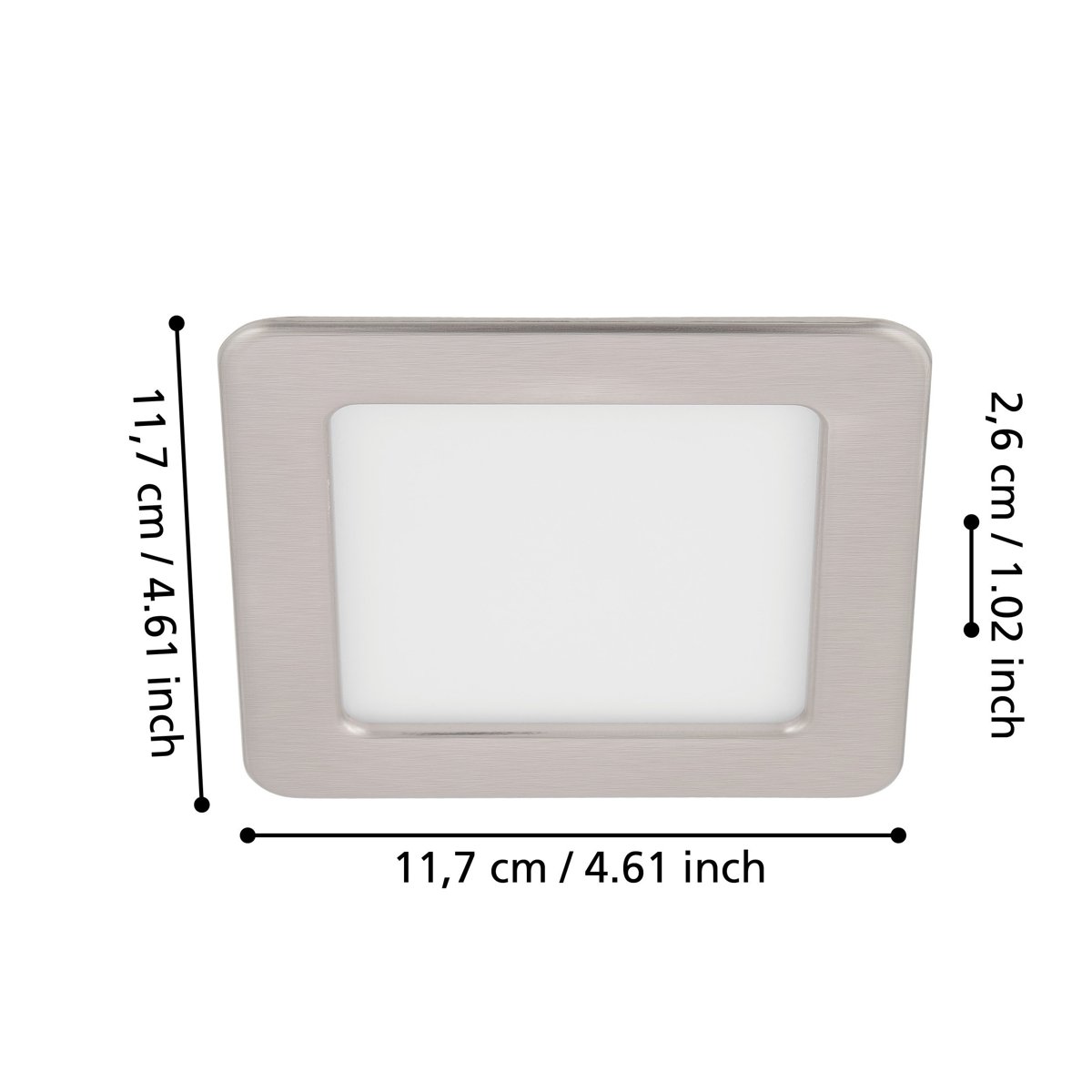 Eglo Світильник вбудований/1 5,5W LED 117х117 нікель 4000К "Фуева 5"
