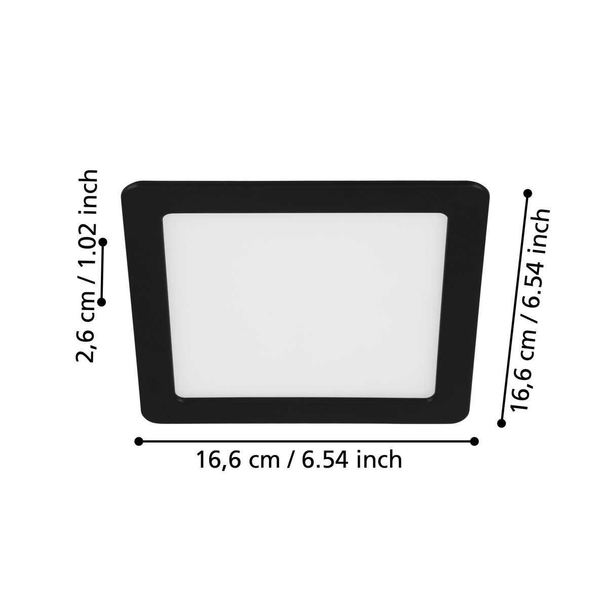 Eglo Світильник вбудований/1 10,5W LED чорний 4000К "Фуева 5"