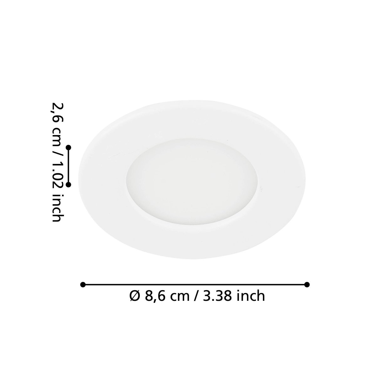 Eglo Світильник вбудований/1 2,7W LED білий 3000К "Фуева 5"