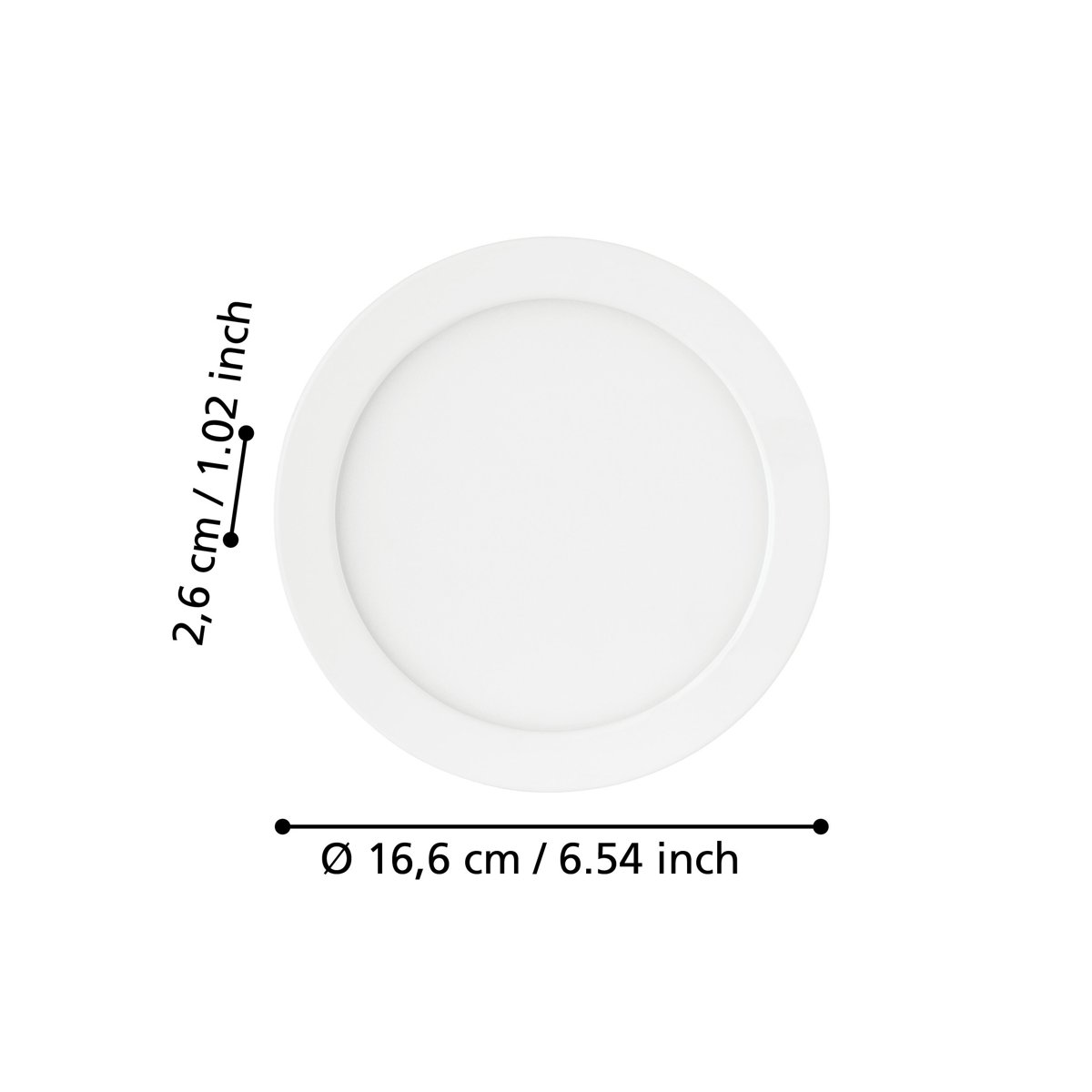 Eglo Світильник вбудований/1 10,5W LED білий 4000К 166мм "Фуева 5"