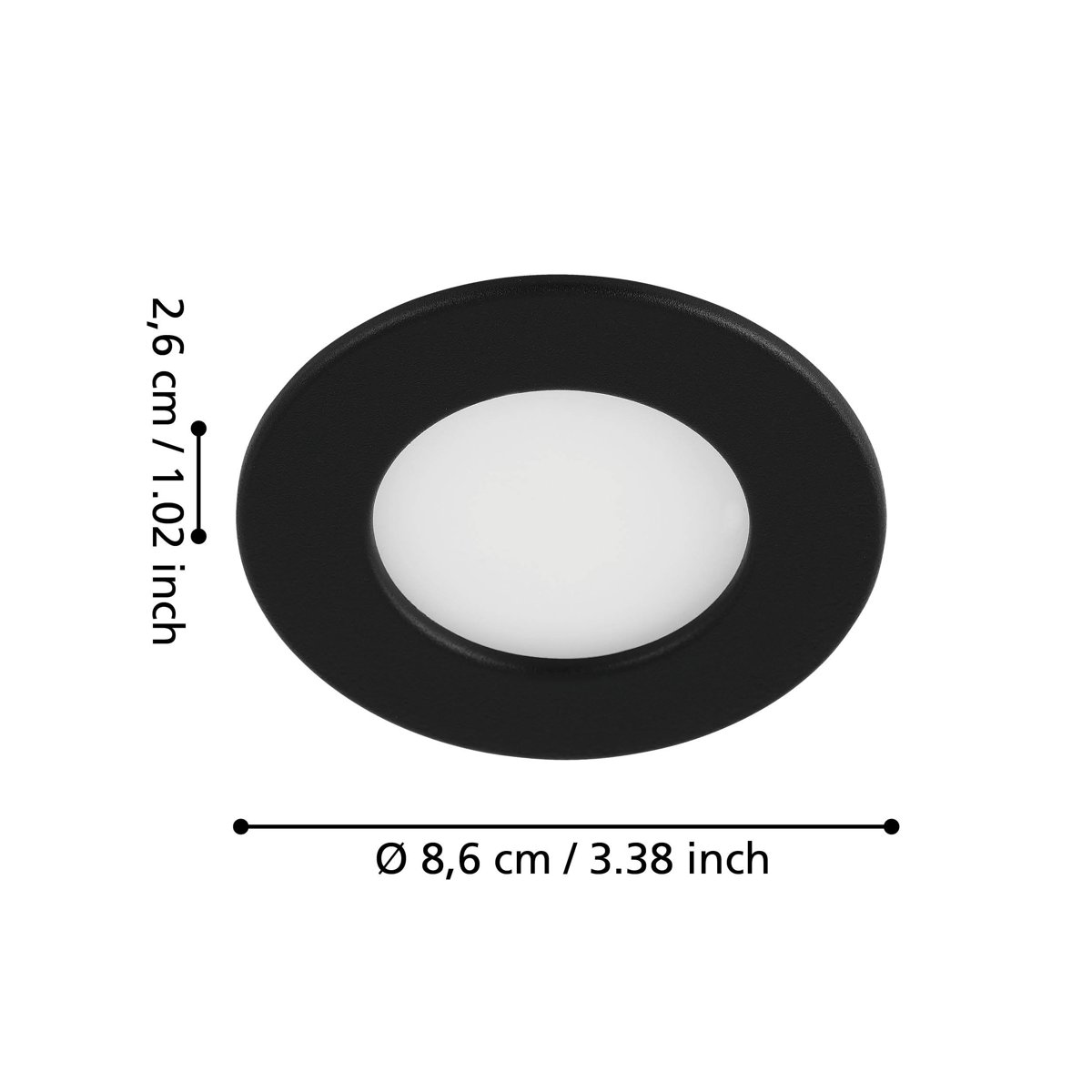Eglo Світильник вбудований/1 2,7W LED 86мм чорний 4000К "Фуева 5"