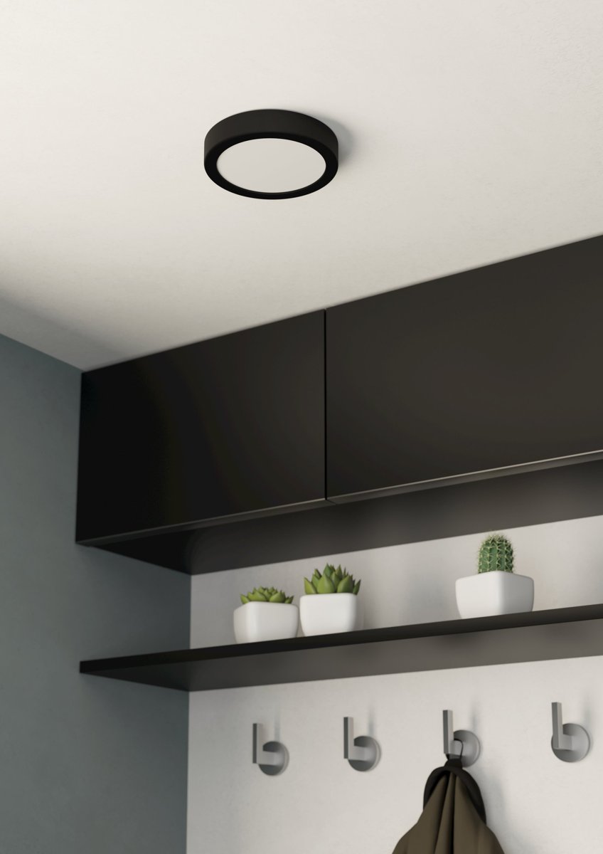 Eglo Світильник стельовий/1 10,5W LED чорний 4000К 160мм "Фуева 5"
