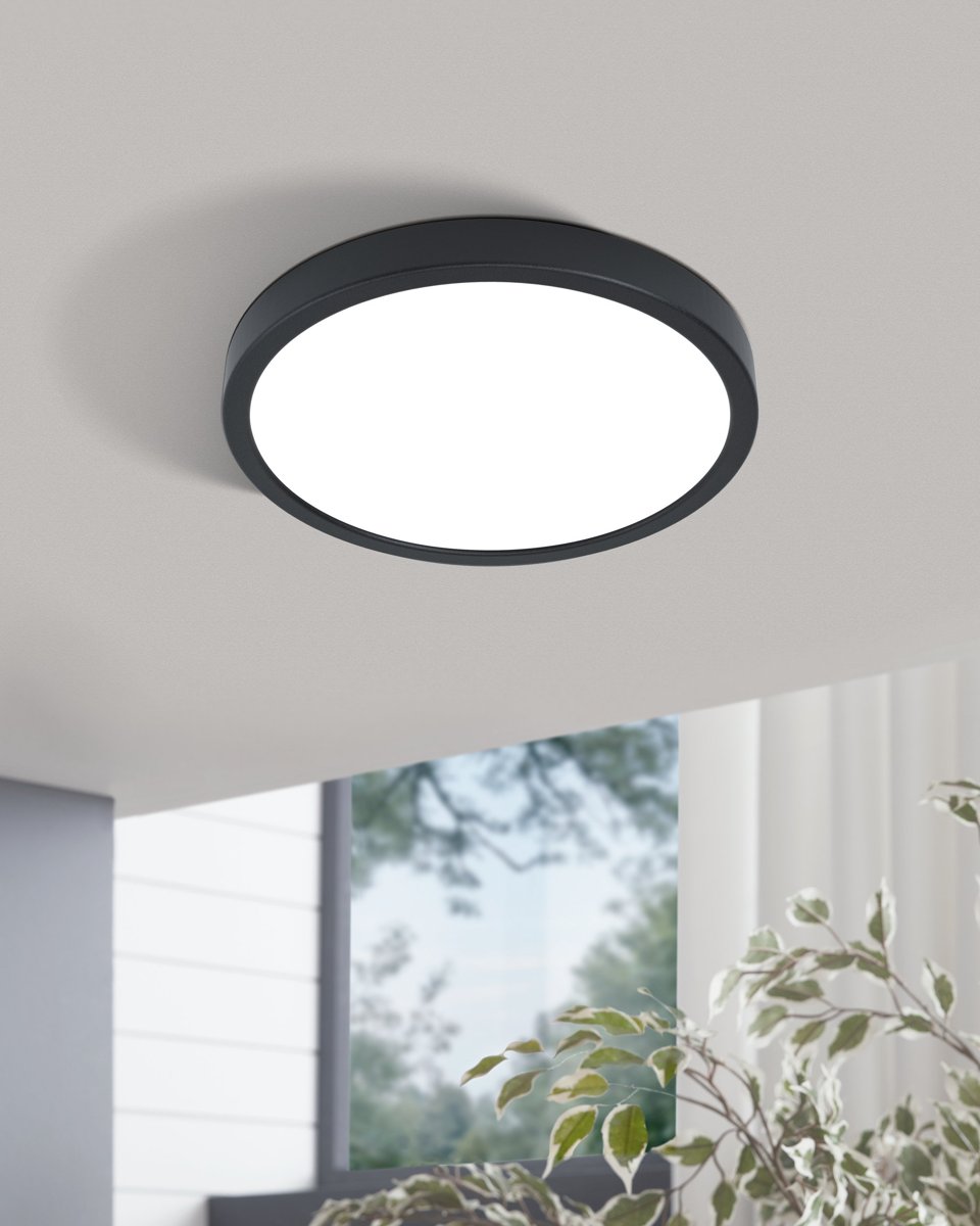EGLO Світильник стельовий/1 20W LED чорний 4000К 285мм "Фуева 5"