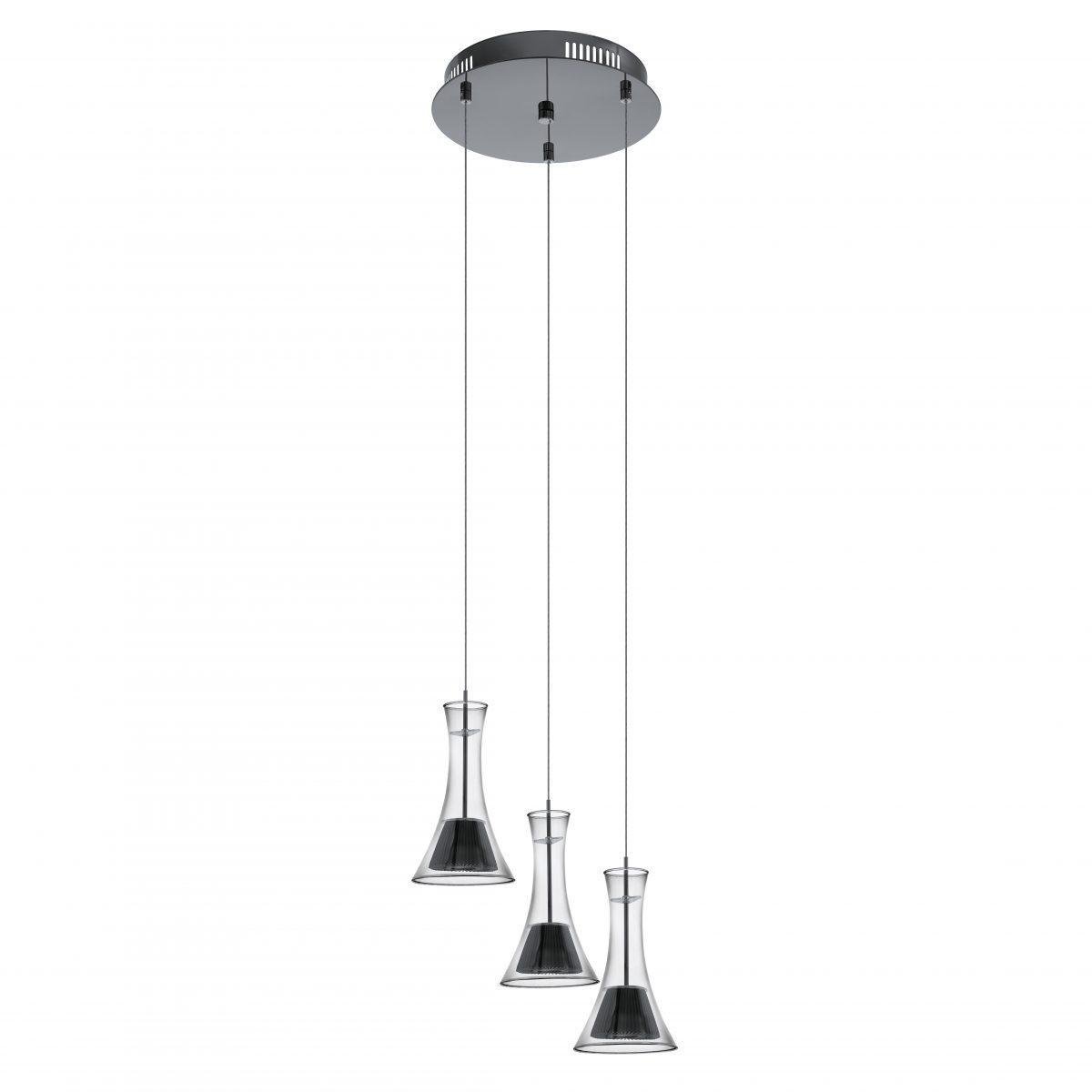 EGLO Люстра/3 5,96W LED нікель- чорний /прозорий "Музеро"