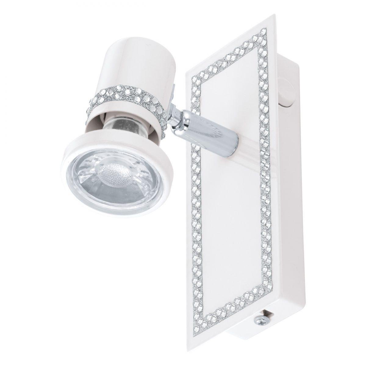 EGLO Бра/1 3,3W GU10LED білий/хром/кришталь Бонарес""